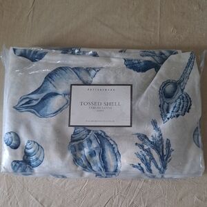 Pottery Barn Blue and White Seashell Tablecloth